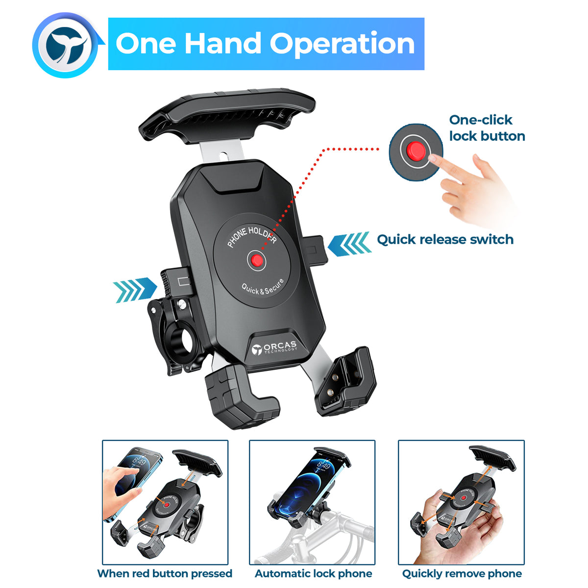 Orcas Motorbike Phone Holder