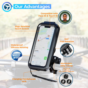 Orcas Bike Phone Holder Waterproof Detachable