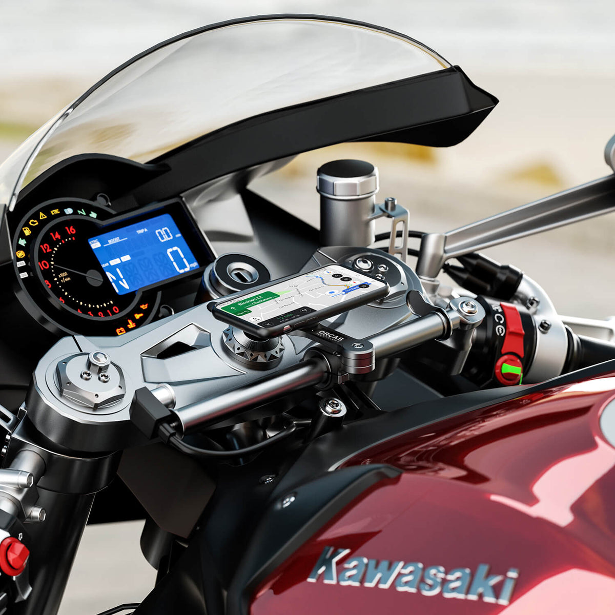 Sportbike phone clearance holder