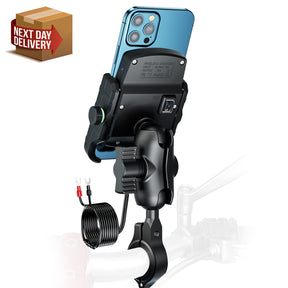 Orcas Motorbike Phone Holder Wireless Charger - Extended 1 inch Ball Mount