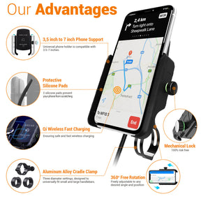 Orcas Motorbike Phone Holder Wireless Charger