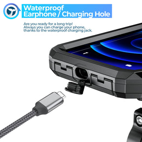 Orcas Motorbike Phone Holder Waterproof with Wireless Charger  - 1 inch ball mount